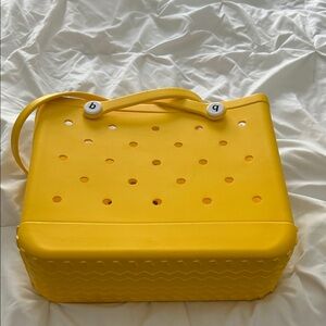 Bright Yellow Perforated Tote Bag with Comfortable Straps